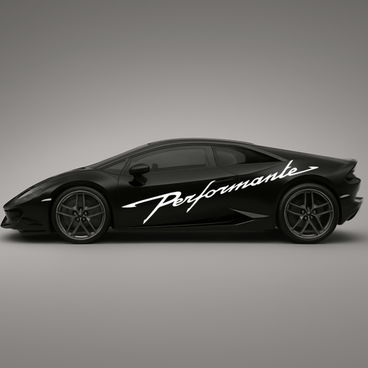 Lamborghini Huracán Performante Side Stripe 80" Decal – Bold Script Graphic - sku-50889588211844-sku-50889588244612-  DRIVEN - 1