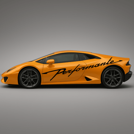 Lamborghini Huracán Performante Side Stripe 80" Decal – Bold Script Graphic - sku-50889588211844-sku-50889588244612-  DRIVEN - 2