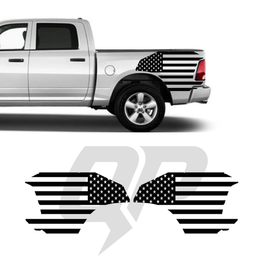 Dodge Ram USA Flag Rear Fender Side Graphics Kit - Premium Vinyl - sku-51437779714180-sku-51437779746948-sku-51437779779716-sku-51437779812484-sku-51437779845252-  DRIVEN - 1