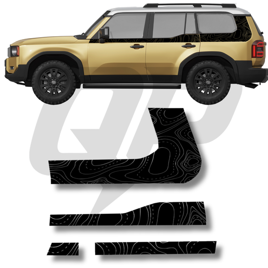 2024+ Toyota Land Cruiser 250 Side Topography Decal Graphic Kit For Both Sides - sku-51440488251524-sku-51440488284292-sku-51440488317060-sku-51440488349828-sku-51440488382596-  DRIVEN - 1