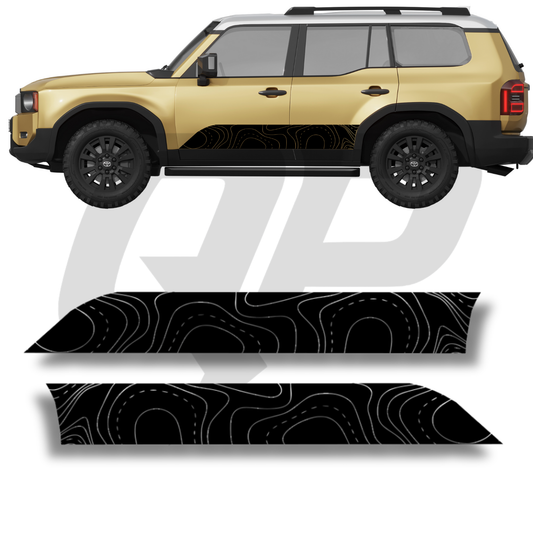 2024+ Toyota Land Cruiser 250 Lower Door Side Topography Decal Graphic Kit - sku-51440695738500-sku-51440695771268-sku-51440695804036-sku-51440695836804-sku-51440695869572-  DRIVEN - 1