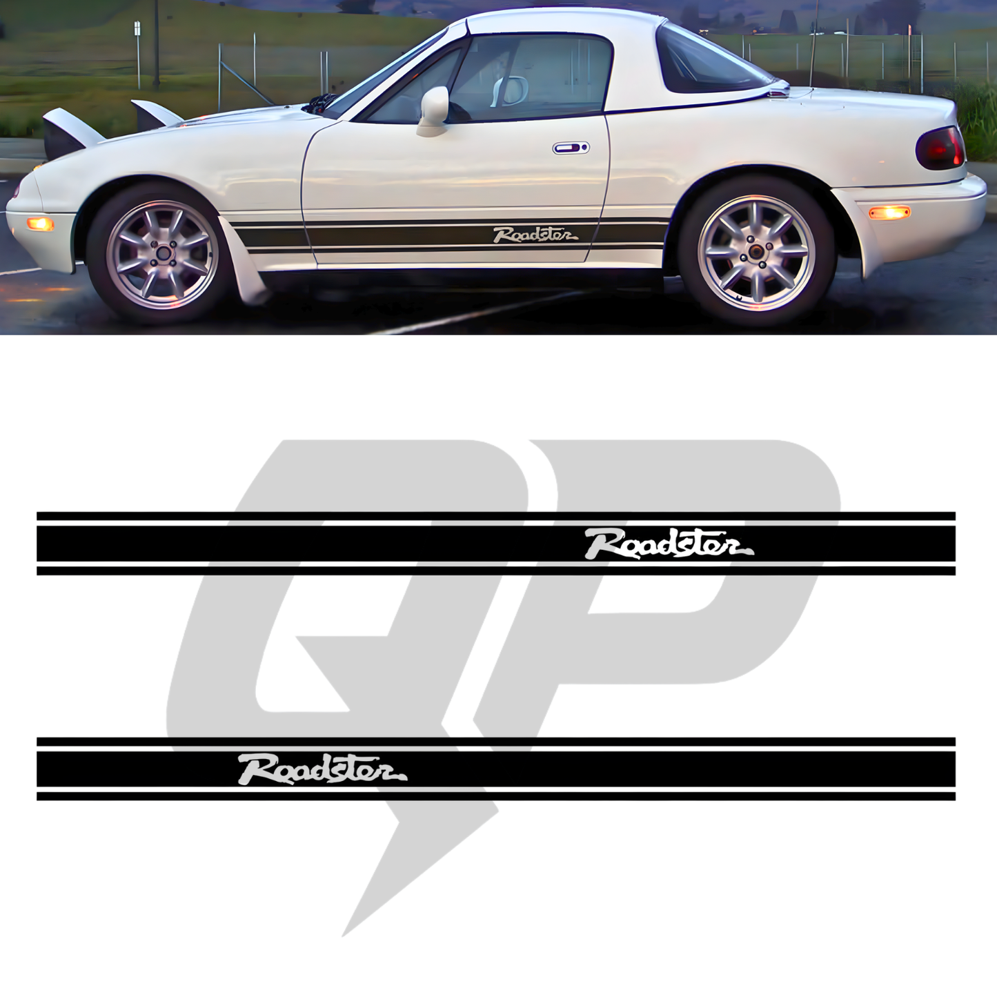 Mazda Miata MX-5 Roadster Triple Stripe Decal | NA NB NC Premium Vinyl - sku-51541115928708-sku-51541115961476-sku-51541115994244-sku-51541116027012-sku-51541116059780-  DRIVEN - 1