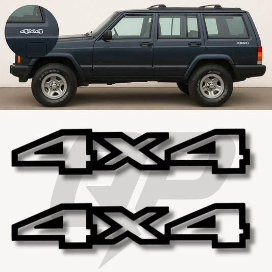 1993–1997 Jeep Cherokee XJ 4x4 Quarter Panel Decals - QJ-XJ-9396-J170-BK-1-QJ-XJ-9396-J170-BK-2-sku-51329139409028-sku-51329139441796-sku-51329139474564-  DRIVEN - 1