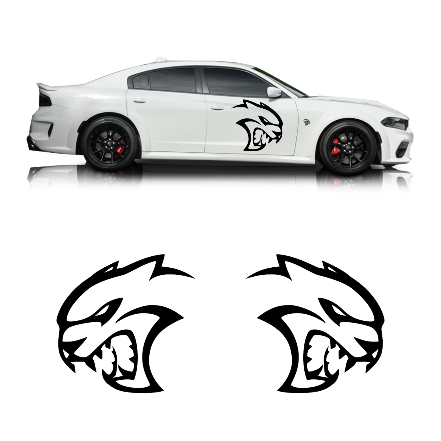 Dodge Hellcat Logo Vinyl Decal - Set of 2 - sku-41744664494212-  DRIVEN - 1