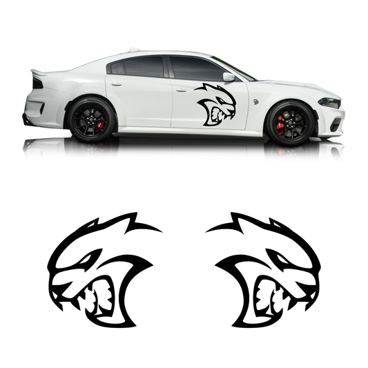 Dodge Hellcat Logo Vinyl Decal - Set of 2 - sku-41744664494212-  DRIVEN - 1