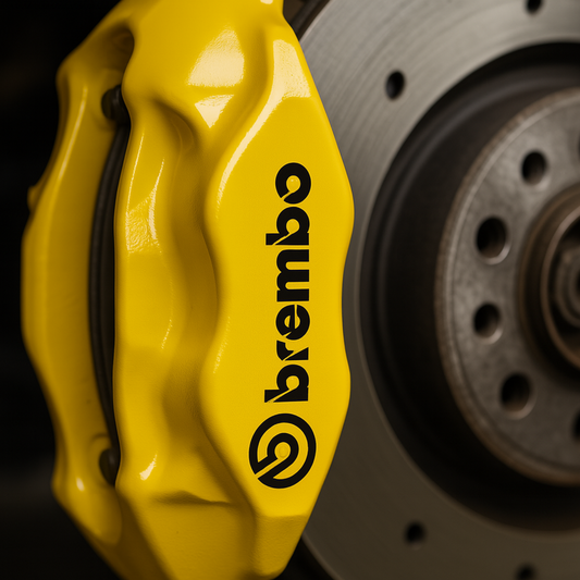 Brembo Brake Caliper Decal Kit – 4 Sets, Universal Fit (Multiple Sizes) - sku-51796606156932-sku-51796606189700-sku-51796606222468-sku-51796606255236-sku-51796606288004-  DRIVEN - 2
