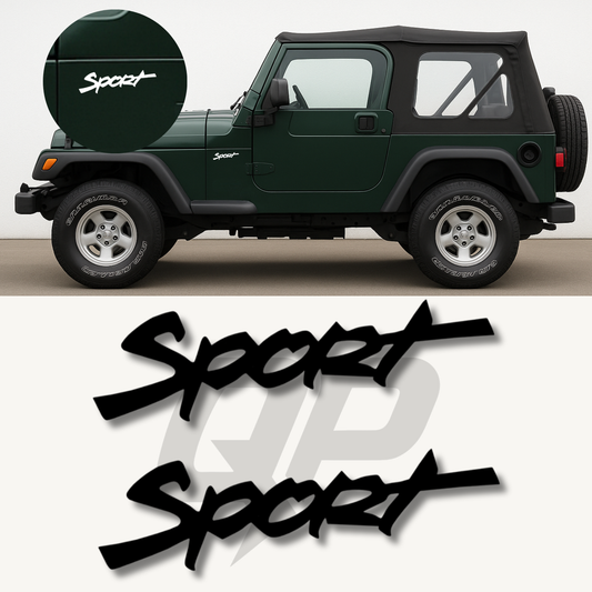 Wrangler TJ Sport Decal Set (1999–2002) - QJ-TJ-9902-J209-BK-1-QJ-TJ-9902-J209-BK-2-sku-51327261671556-sku-51327261704324-sku-51327261737092-  DRIVEN - 1