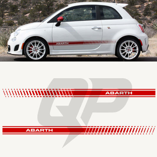 Fiat 500 Abarth Side Stripe Decals - sku-51343613067396-sku-51343613100164-sku-51343613132932-sku-51343613165700-sku-51343613198468-  DRIVEN - 1
