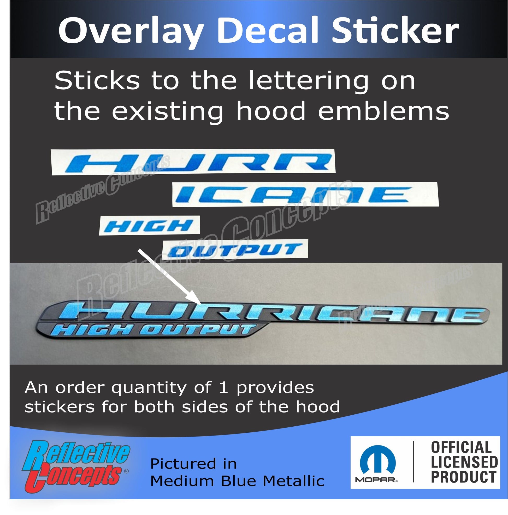 RHO Hurricane High Output Hood Emblem Overlay Decals - 2025-2026 Ram 1500 RHO - sku-46951920140475-sku-46951920173243-sku-46951920206011-sku-46951920238779-sku-46951920271547-  DRIVEN - 2