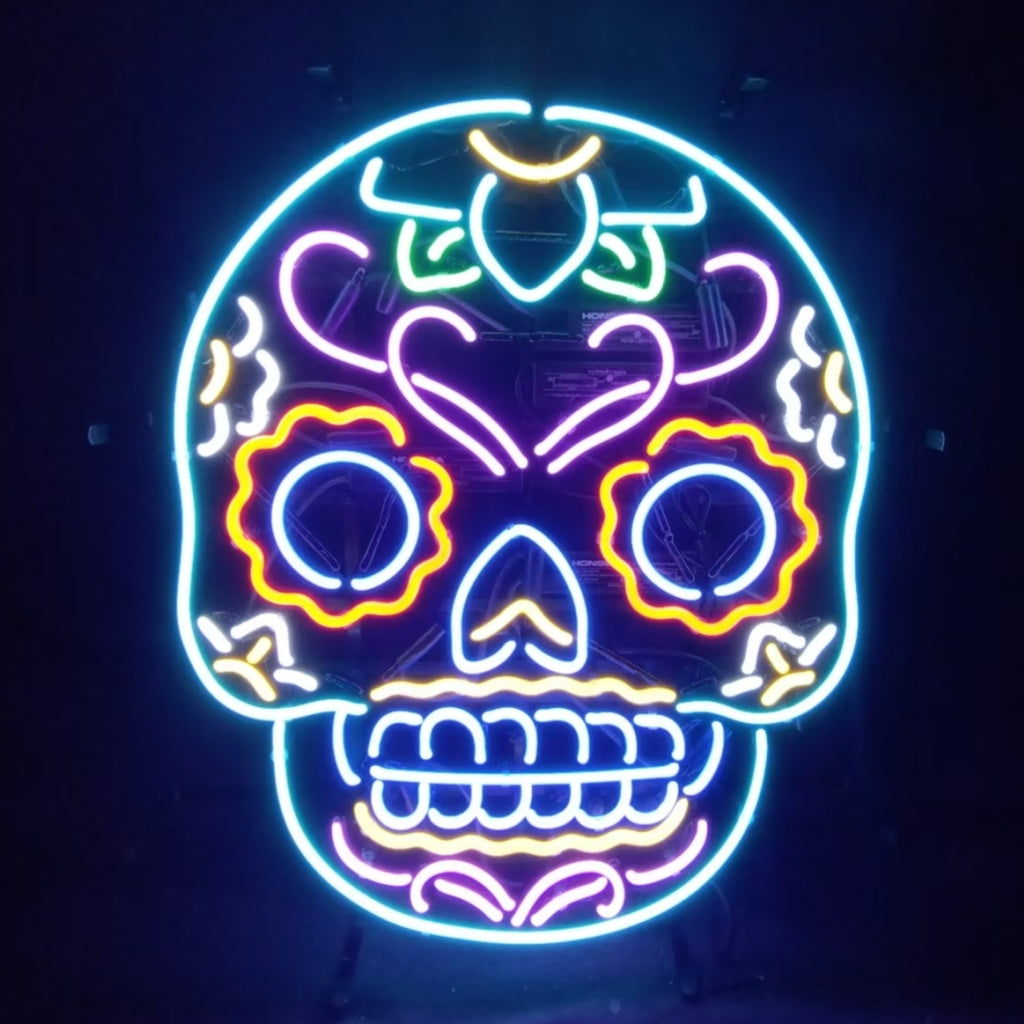 Dia De Los Muertos Hanuted Skull Death Mask Neon Signs - MEX354-  DRIVEN - 1