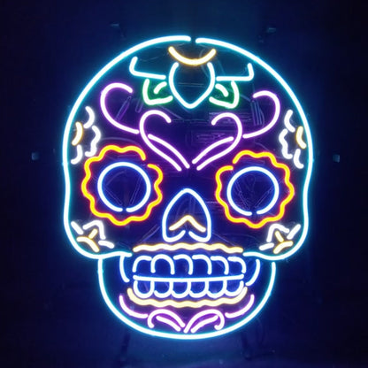 Dia De Los Muertos Hanuted Skull Death Mask Neon Signs - MEX354-  DRIVEN - 1