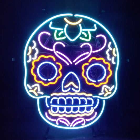 Dia De Los Muertos Hanuted Skull Death Mask Neon Signs - MEX354-  DRIVEN - 1