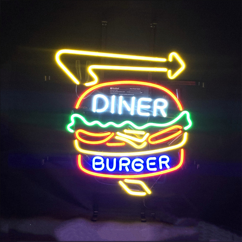 Diner Burger Turn Right Arrow Neon Signs - MEXC083-  DRIVEN - 1