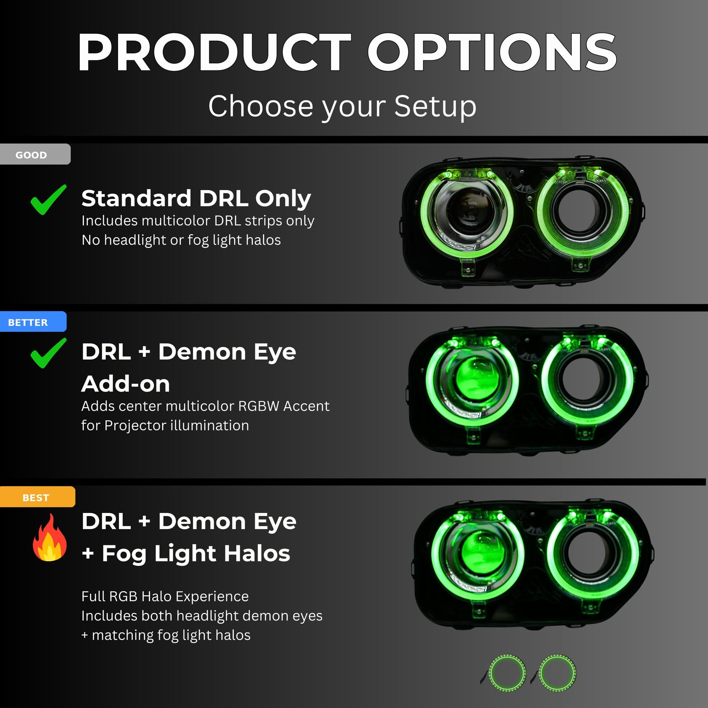 Dodge Challenger RGBW DRL Boards (2015-2024) - E7 | A12 | P2   - BX1-E7 | C15 | A12 | P2   - BX3-E7 | E1 | A12 | P2   - BX3-E7 | E1 | C15 | A12 | P2   - BX4-  DRIVEN - 11