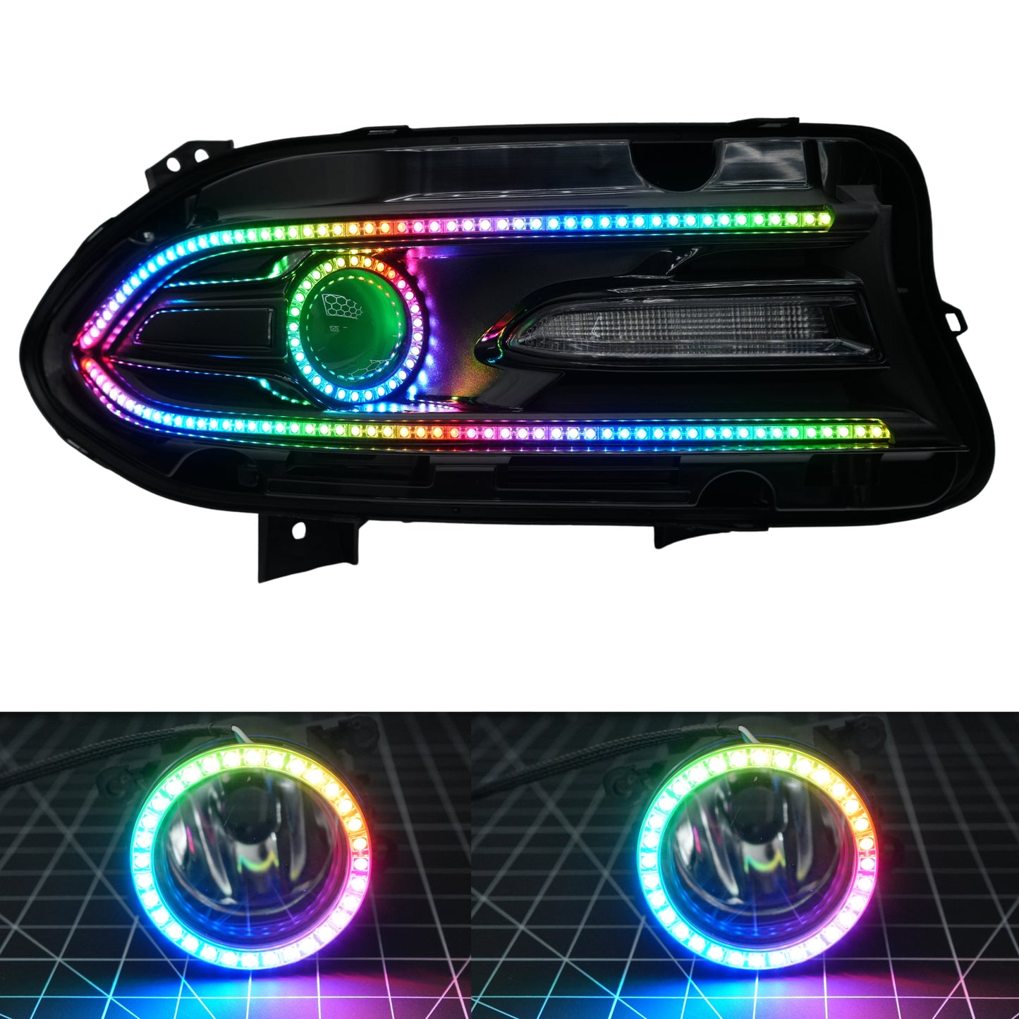 Dodge Charger Flow Series DRL Boards (2015-2024) - E18 | A21 | P2   - BX12-E18 | B10 | A23 | A21 | P2   - BX12-E18 | D17 | A23 | A21 | P2   - BX12-E18 | D14 | A23 | A21 | P2   - BX12-E18 | B13 | A21 | P2   - BX12-  DRIVEN - 19