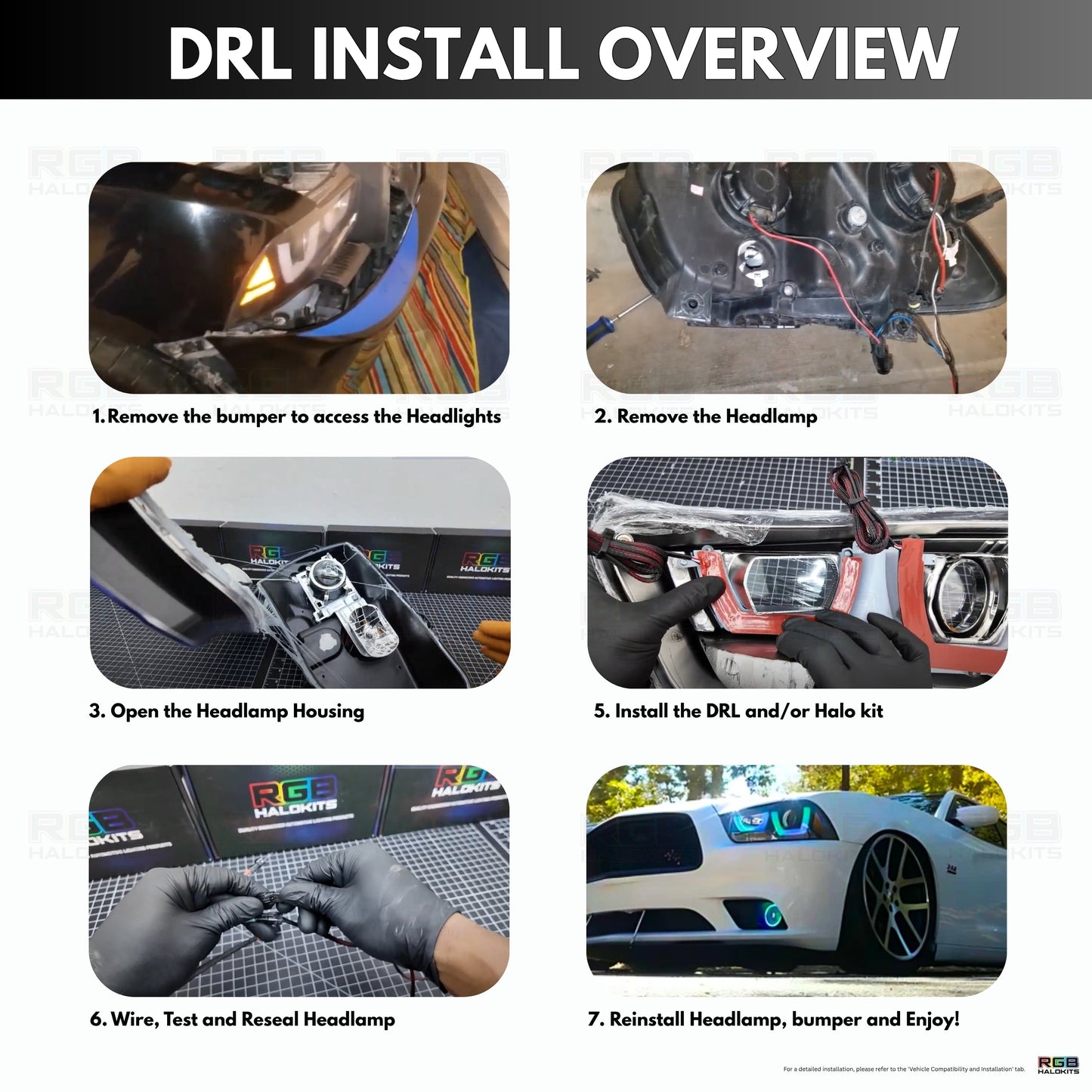 Dodge Charger Flow Series DRL Boards (for 2011-2014 Spec-D Headlights) - F19 | A20 | P2 -BX1-  DRIVEN - 14