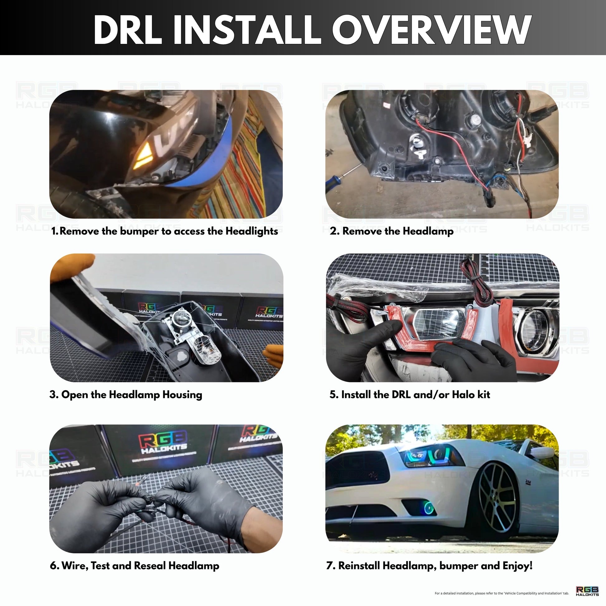 Dodge Charger Flow Series DRL Boards (for 2011-2014 Spec-D Headlights) - F19 | A20 | P2 -BX1-  DRIVEN - 14