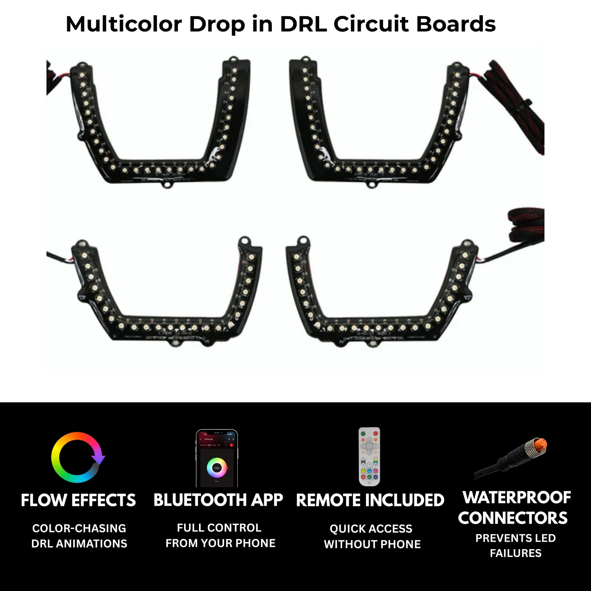 Dodge Charger Flow Series DRL Boards (for 2011-2014 Spec-D Headlights) - F19 | A20 | P2 -BX1-  DRIVEN - 2