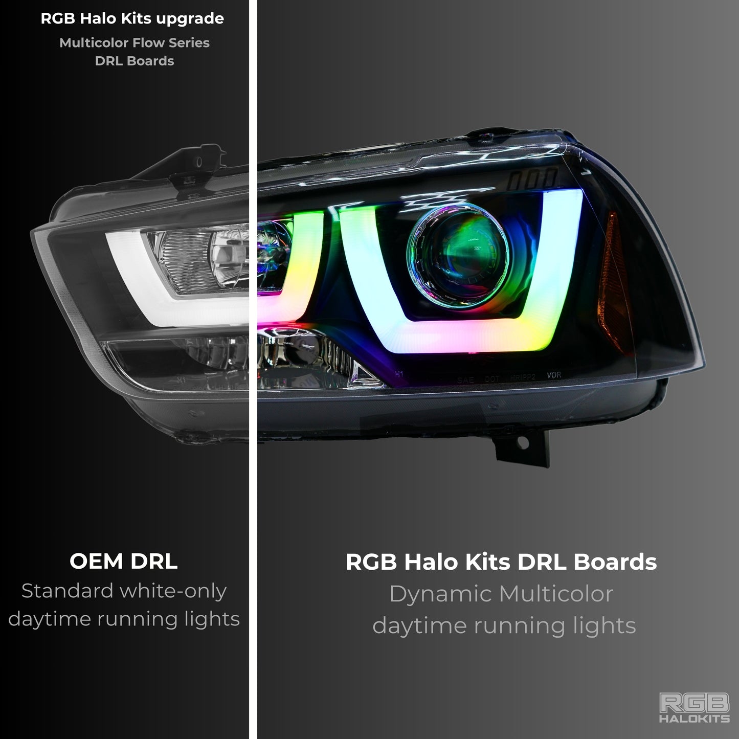 Dodge Charger Flow Series DRL Boards (for 2011-2014 Spec-D Headlights) - F19 | A20 | P2 -BX1-  DRIVEN - 3