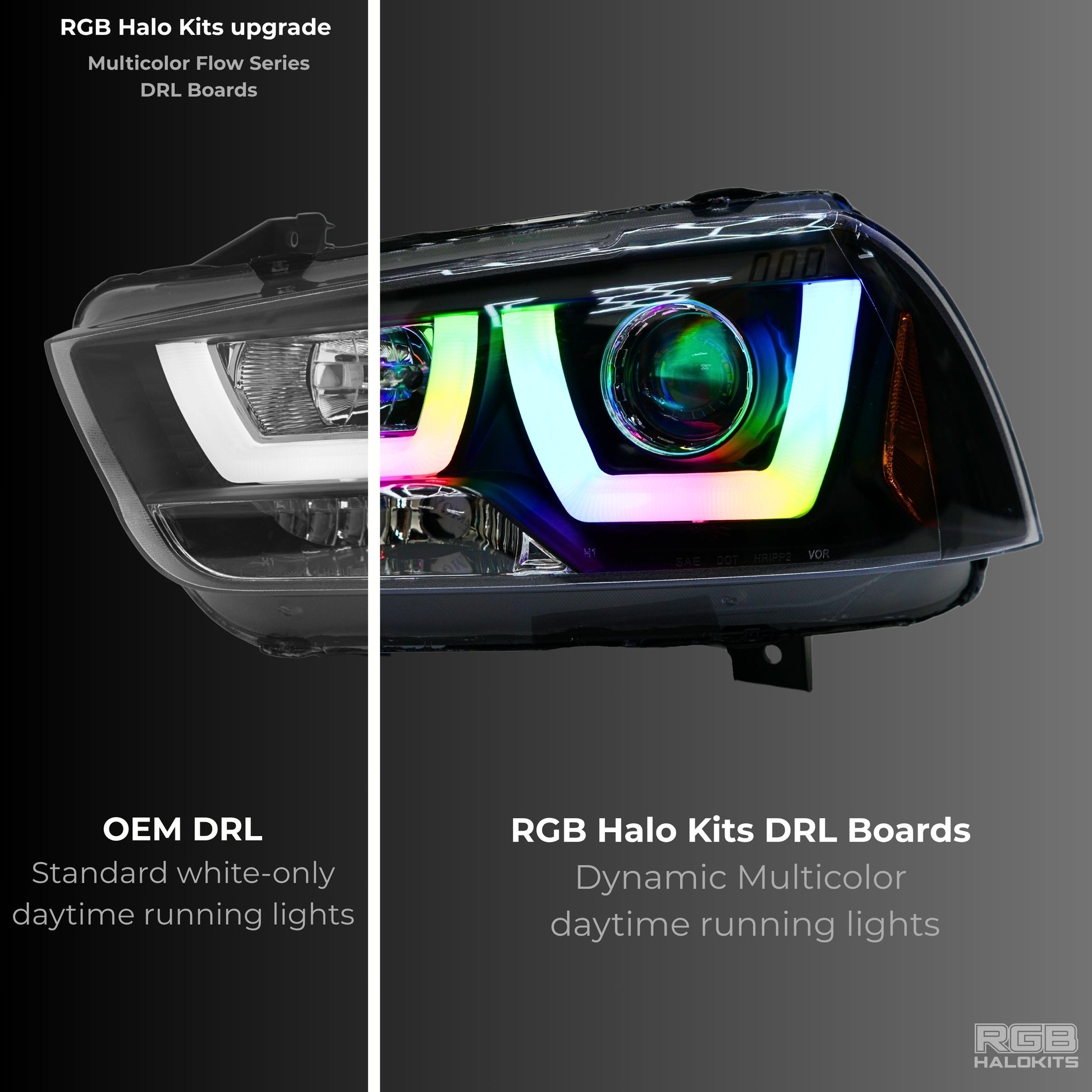 Dodge Charger Flow Series DRL Boards (for 2011-2014 Spec-D Headlights) - F19 | A20 | P2 -BX1-  DRIVEN - 3