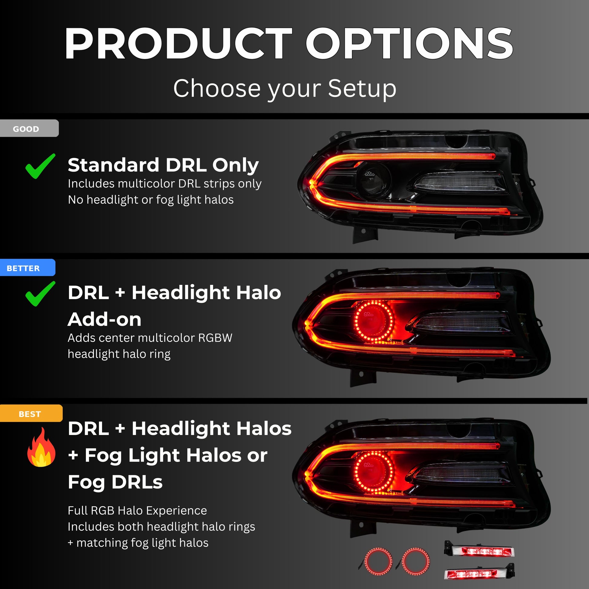 Dodge Charger RGBWA DRL Boards (2015-2023) - E12 | A12 | P2   - BX3-E12 | C15 | A12 | P2   - BX4-E12 | E11 | A12 | P2   - BX4-E12 | D16 | A12 | P2   - BX4-E12 | C18 | A12 | P2   - BX4-  DRIVEN - 10