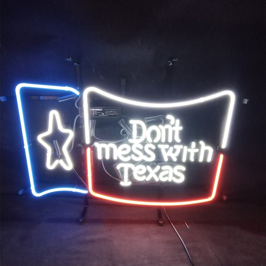 Don't Mess with Texas Lone Star Beer Neon Signs - ME824-  DRIVEN - 1