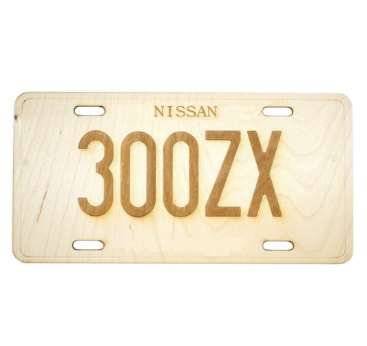 ZSPEC Nissan 300ZX Laser-Etched Birch License Plate - Ornamental Wall Decor