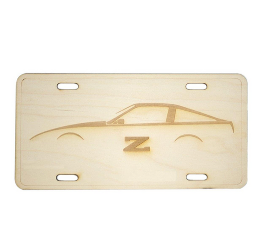 ZSPEC Nissan 300zx Z31 Silhouette License Plate, Birch, Ornamental - ZSD-006173-  DRIVEN - 1
