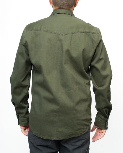 Earl Denim Shirt - Dusty Olive