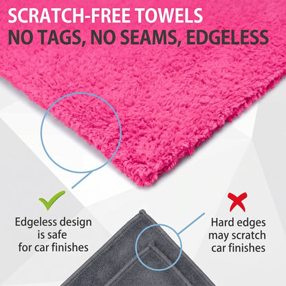 WASH&WHIPS Edgeless Microfiber Coral Fleece with Ultrasonic Edge - MFH097-MFH097-6pk-MFH097-12pk-  DRIVEN - 3