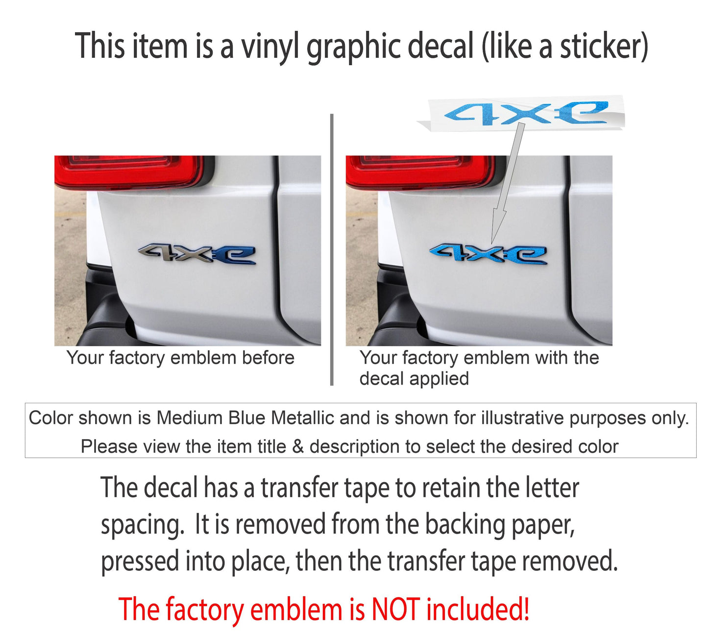 4xe Liftgate Emblem Overlay Decal  - 2021-2025 Wrangler 4xe - sku-44747095834811-sku-44747095867579-sku-44747095900347-sku-44747095933115-sku-44747095965883-  DRIVEN - 4