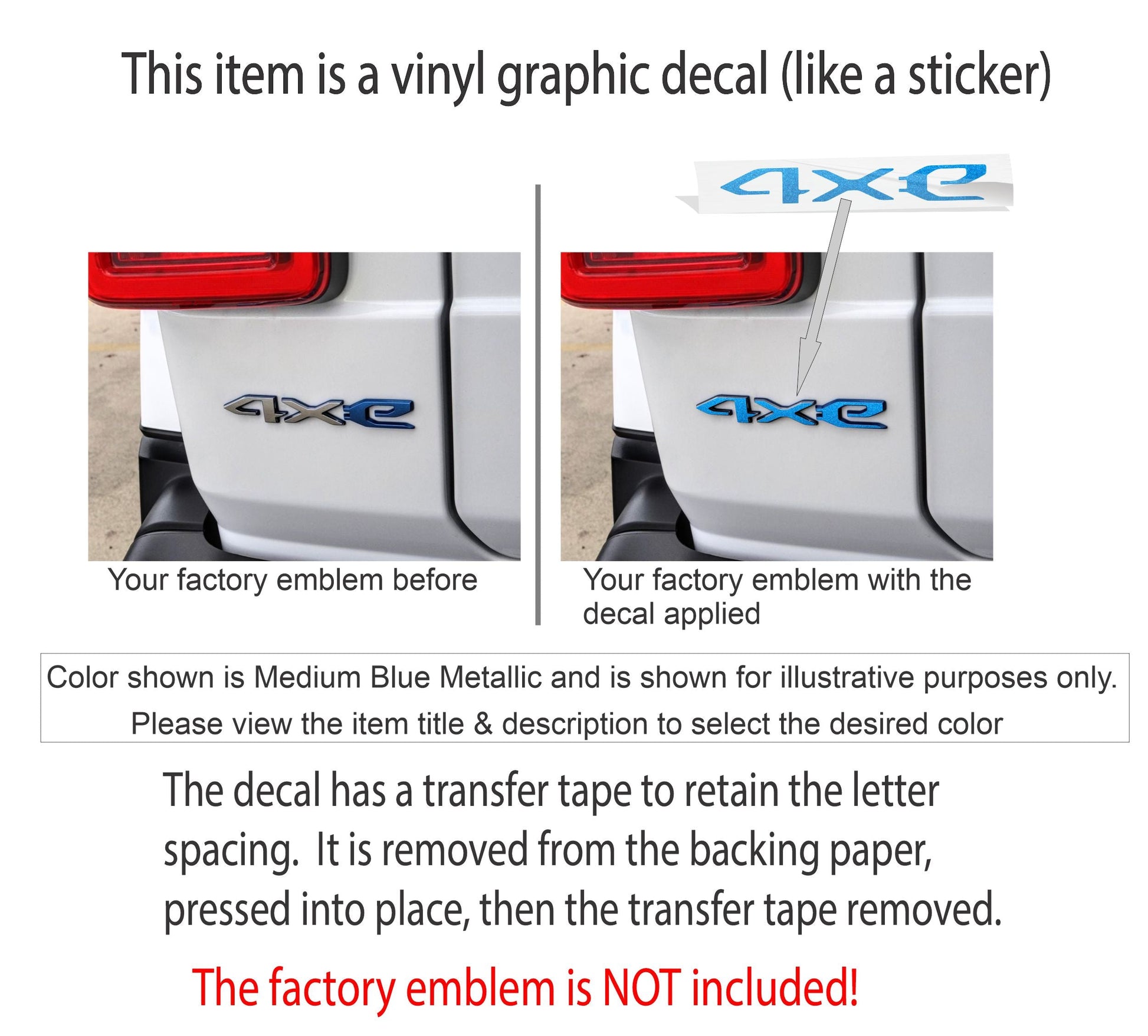 4xe Liftgate Emblem Overlay Decal  - 2021-2025 Wrangler 4xe - sku-44747095834811-sku-44747095867579-sku-44747095900347-sku-44747095933115-sku-44747095965883-  DRIVEN - 4