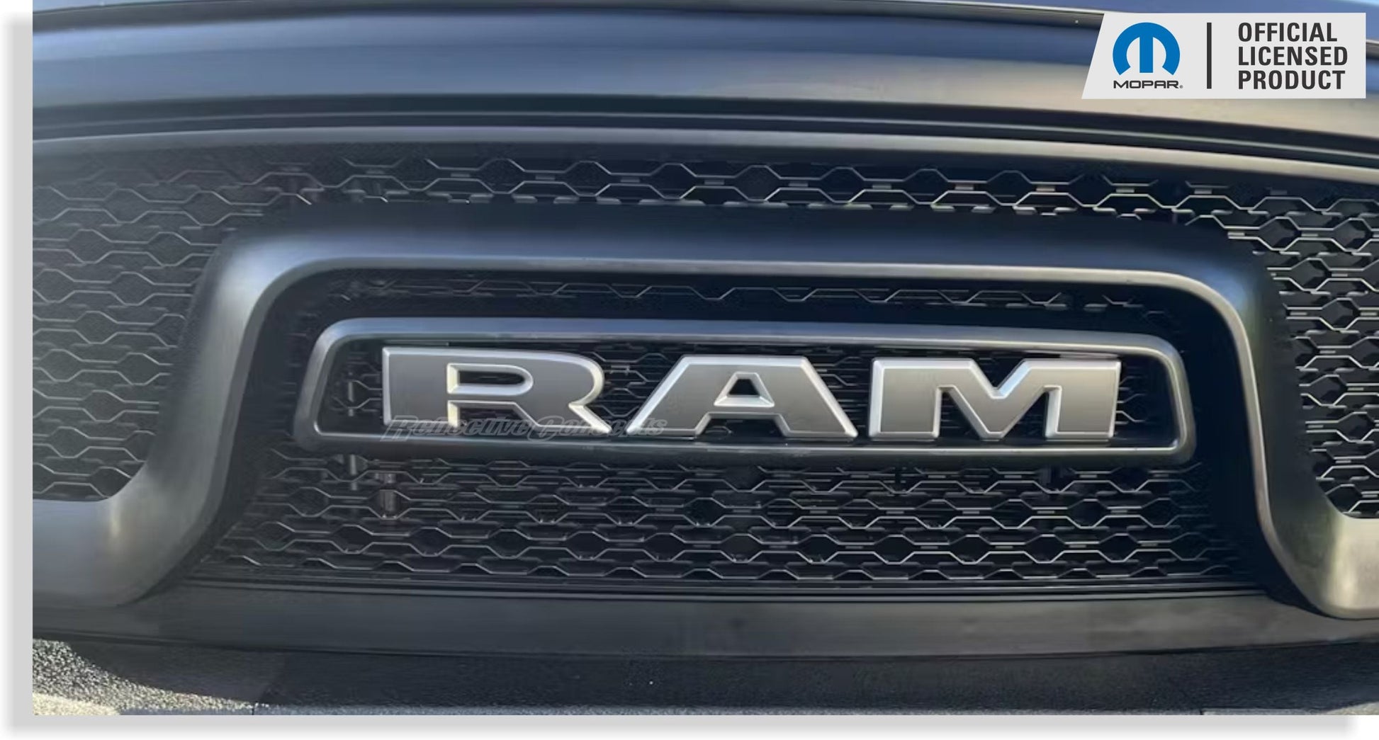 RAM Grille Emblem Overlay Decal   - 2019-2024 Ram 1500 Classic Warlock - Ram:ClassicWarlock-Front-01-Ram:ClassicWarlock-Front-03-Ram:ClassicWarlock-Front-02-Ram:ClassicWarlock-Front-04-Ram:ClassicWarlock-Front-05-  DRIVEN - 4