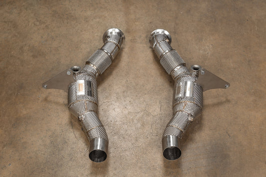 Valvetronic Designs Ferrari F8 Downpipes - FER.F8.FF.400C.BR-  DRIVEN - 1