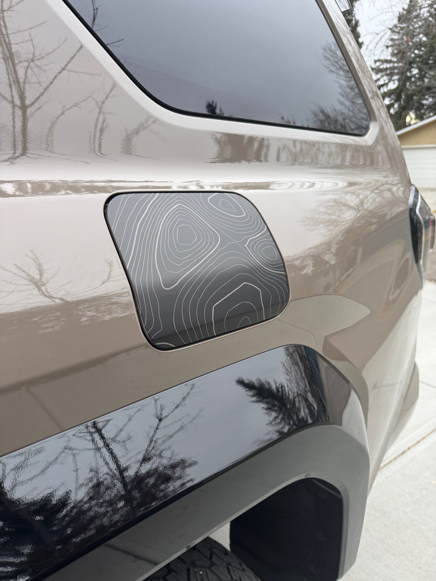 Topographic Map Fuel Door Overlay - 2025+ 4Runner - 24LCFUEL-TP.CL-  DRIVEN - 4