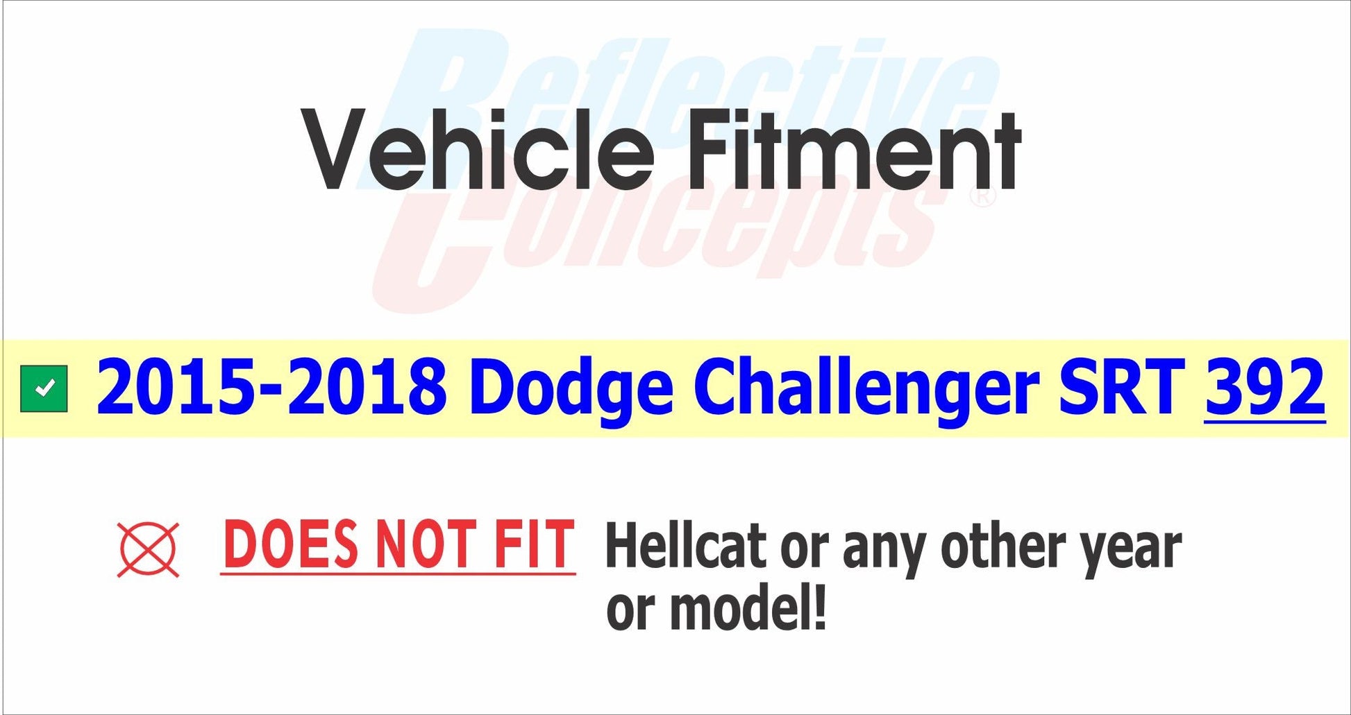 SRT Front and Rear Badge Overlay Decals - 2015-2018 Dodge Challenger SRT 392 - sku-43390624858299-sku-43390624891067-sku-43390624923835-sku-43390624956603-sku-43390624989371-  DRIVEN - 3