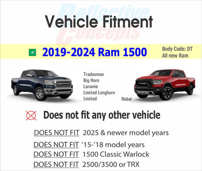 RAM Grille Emblem Overlay Decal   - 2019-2024 Ram 1500 - sku-43596718014651-sku-43596718047419-sku-43596718080187-sku-43596718112955-sku-43596718145723-  DRIVEN - 4