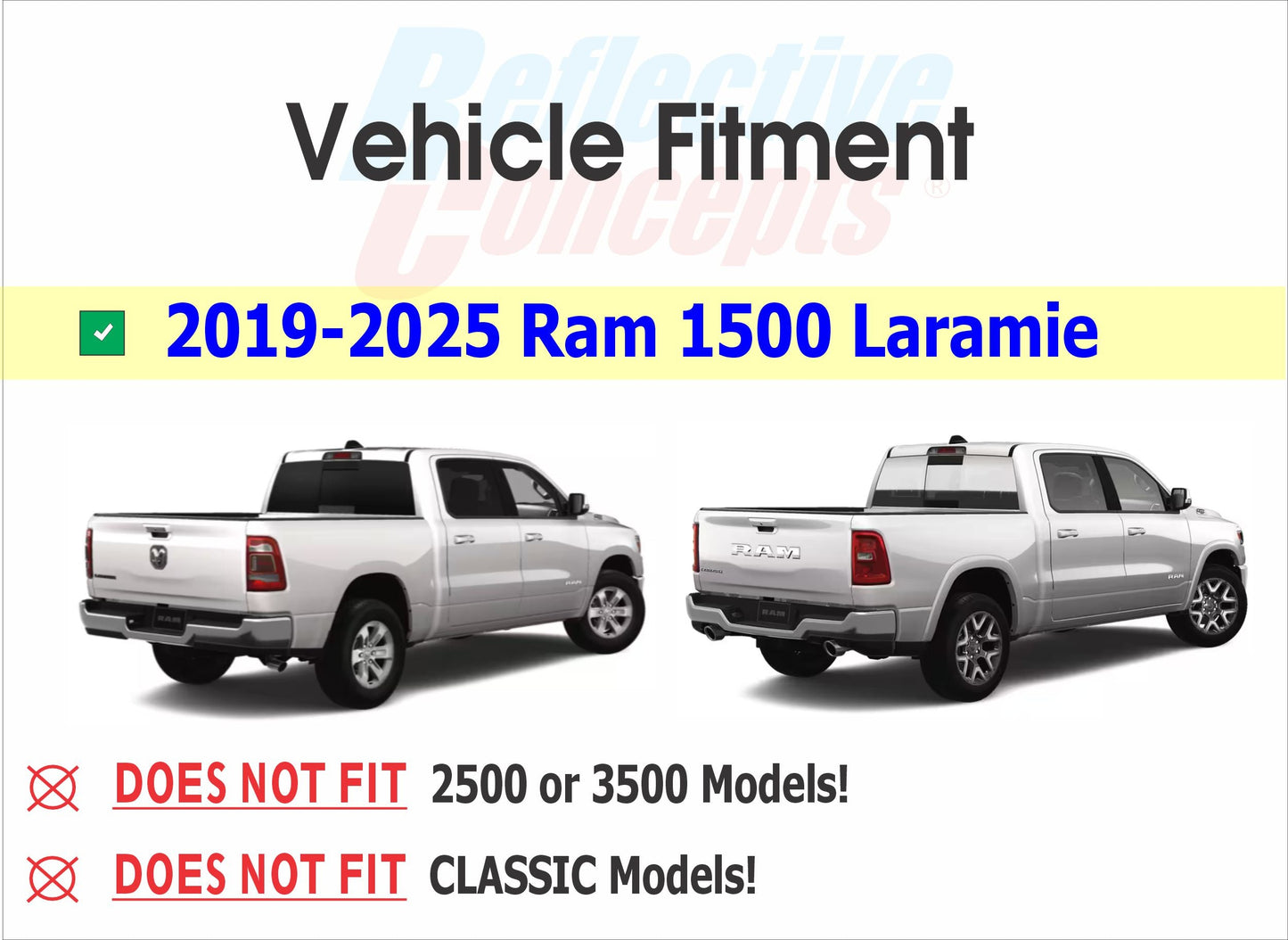 LARAMIE Tailgate Emblem Inlay Decal - 2019-2026 Ram Laramie 2500 3500 - sku-44268745130171-sku-44268745162939-sku-44268745195707-sku-44268745228475-sku-44268745261243-  DRIVEN - 6