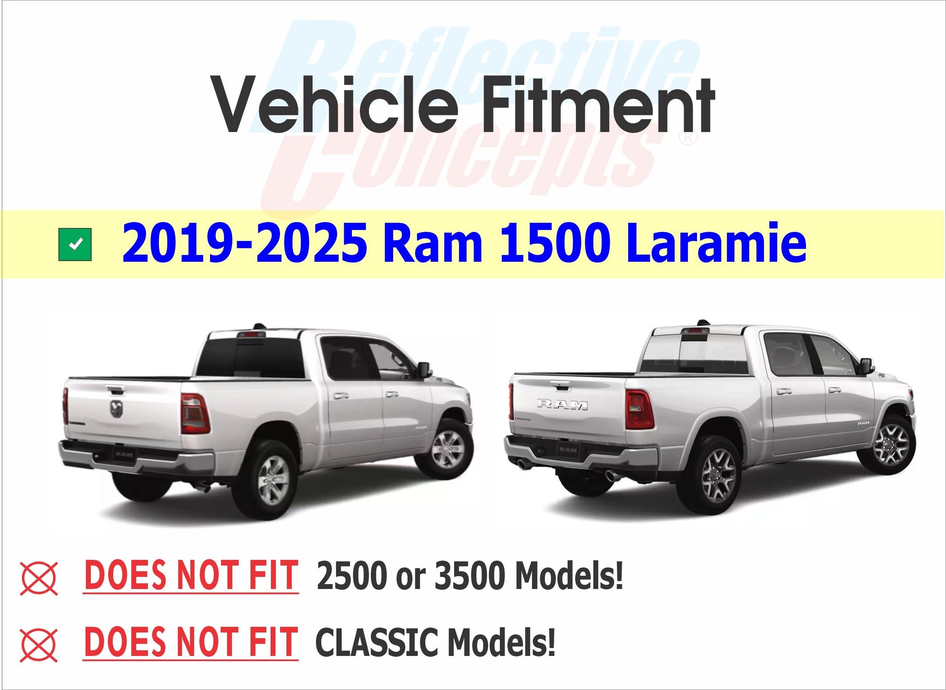 LARAMIE Tailgate Emblem Inlay Decal - 2019-2026 Ram Laramie 2500 3500 - sku-44268745130171-sku-44268745162939-sku-44268745195707-sku-44268745228475-sku-44268745261243-  DRIVEN - 6