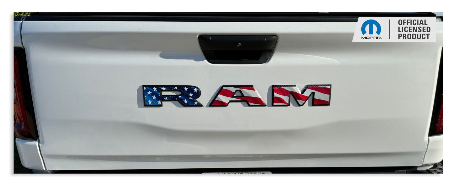 RAM Tailgate Emblem Overlay Decal   - 2019-2026 Ram 1500 Rebel - Ram19:RAM-R-01-Ram19:RAM-R-03-Ram19:RAM-R-02-Ram19:RAM-R-04-Ram19:RAM-R-05-  DRIVEN - 6