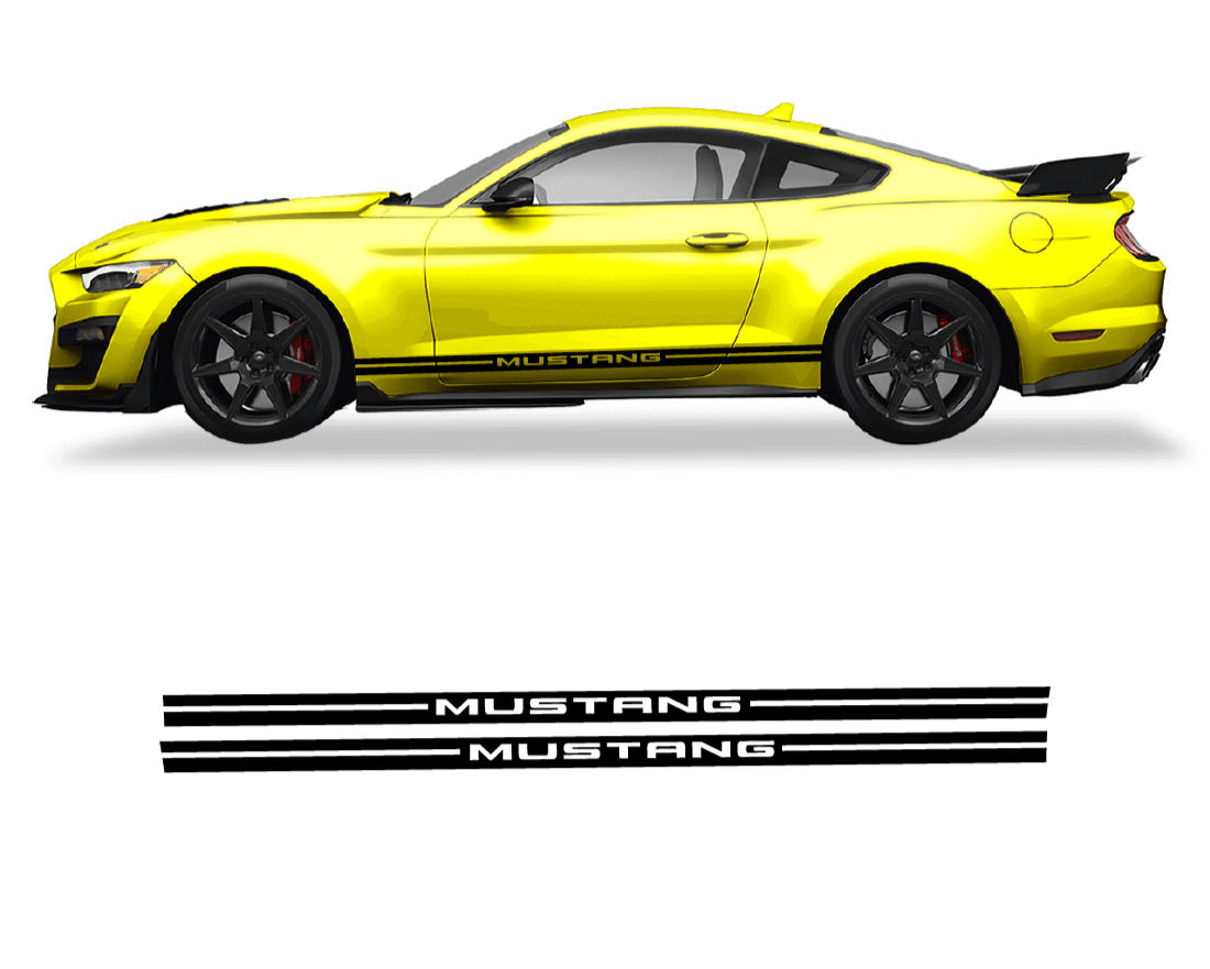 Ford Mustang Side Graphics Stripes - sku-50951682785412-sku-50951682818180-sku-50951682850948-sku-50951682883716-sku-50951682916484-  DRIVEN - 1