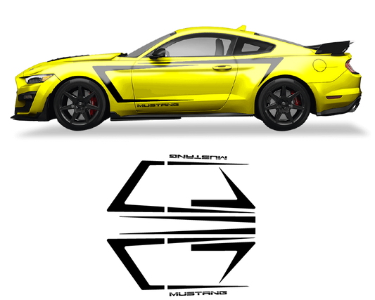 Ford Mustang Side Door Stripes Graphics - sku-50951676166276-sku-50951676199044-sku-50951676231812-sku-50951676264580-sku-50951676297348-  DRIVEN - 1