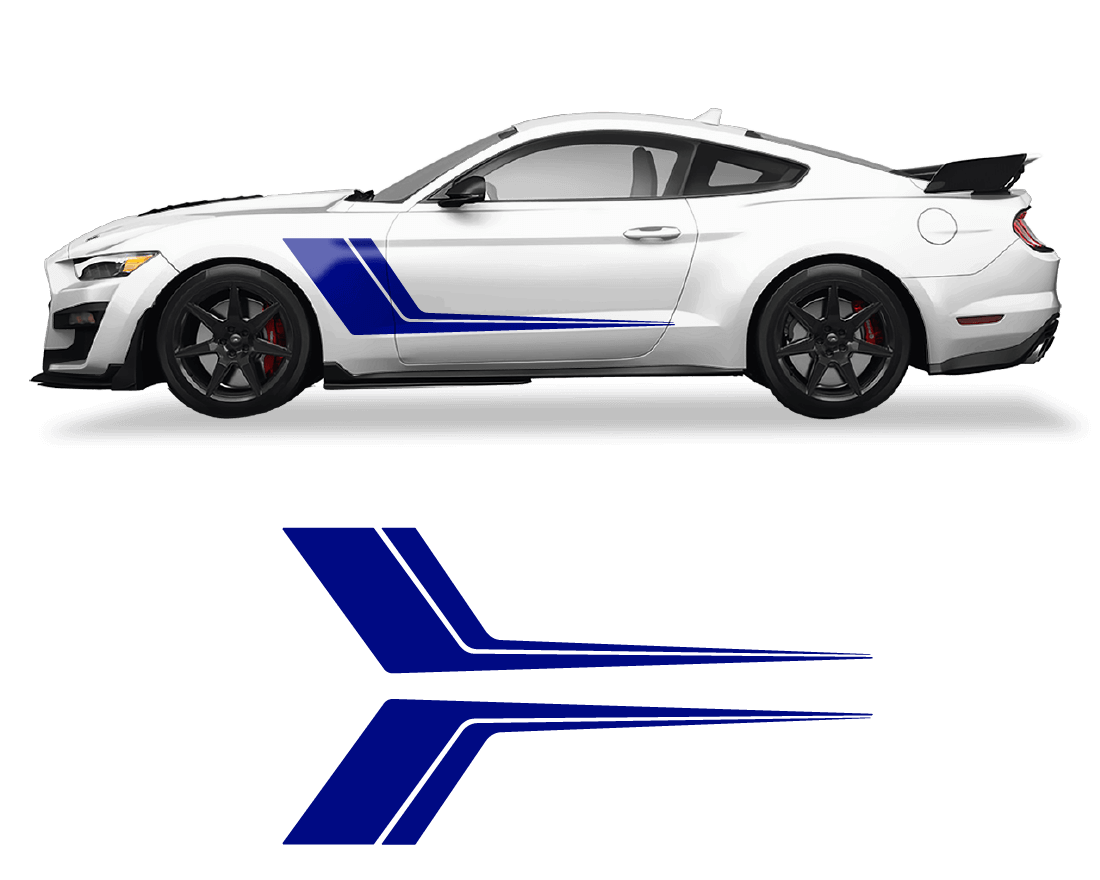 Ford Mustang Side Door 2 Color Graphics - sku-50951678427268-sku-50951678460036-sku-50951678492804-sku-50951678525572-sku-50951678558340-  DRIVEN - 2