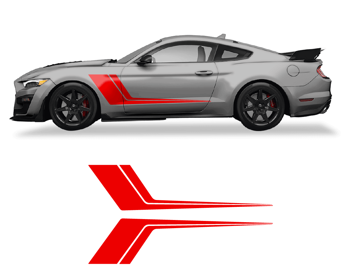 Ford Mustang Side Door 2 Color Graphics - sku-50951678427268-sku-50951678460036-sku-50951678492804-sku-50951678525572-sku-50951678558340-  DRIVEN - 3