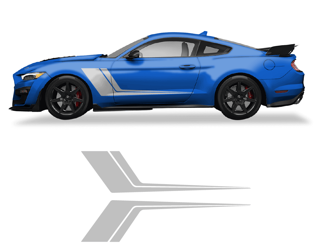 Ford Mustang Side Door 2 Color Graphics - sku-50951678427268-sku-50951678460036-sku-50951678492804-sku-50951678525572-sku-50951678558340-  DRIVEN - 6