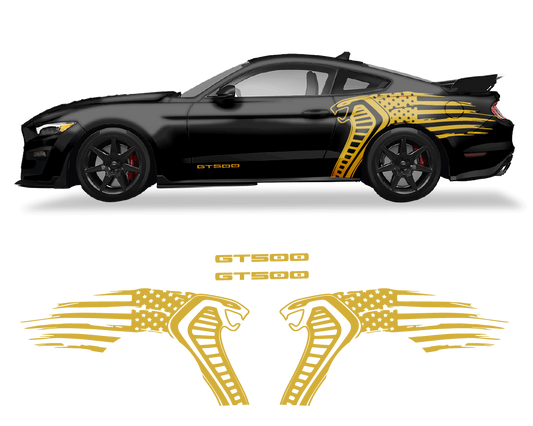 Ford Mustang Cobra USA Flag GT500 Graphics - sku-50951638352004-sku-50951638384772-sku-50951638417540-sku-50951638450308-sku-50951638483076-  DRIVEN - 1