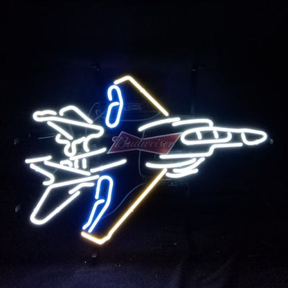 Fighter Plane Budweiser Beer Neon Signs - MA091-  DRIVEN - 3