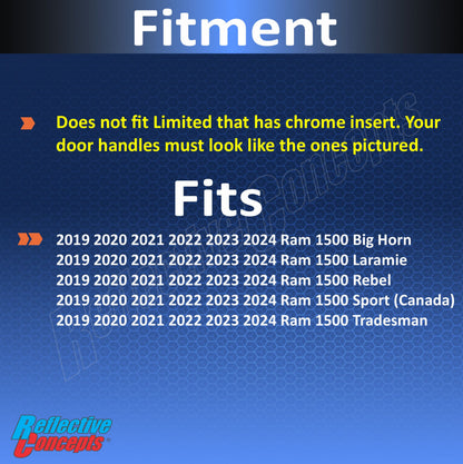 Door Handle Accent Decals (set of 4)  - 2019-2024 Ram 1500 - sku-42939547451579-sku-42939547517115-sku-42939547549883-sku-42939547582651-sku-42939547615419-  DRIVEN - 4