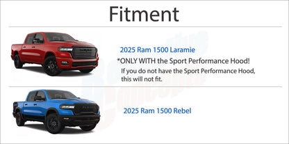 1500 SST Sport Performance Hood Emblem Overlay Decals - 2025 Laramie and Rebel - sku-46349164282043-  DRIVEN - 5