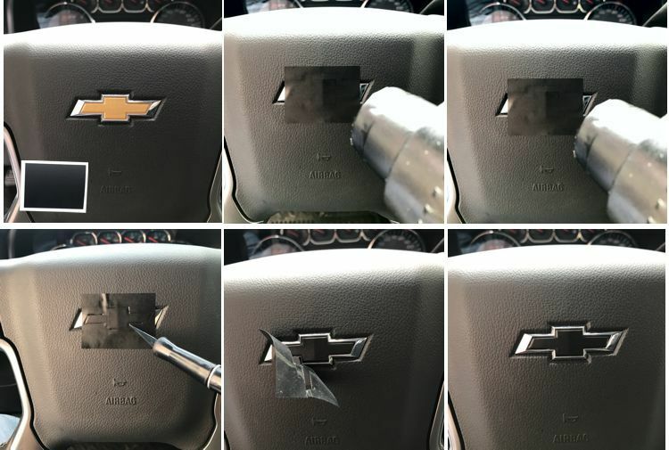Steering Wheel Bowtie Overlay Decal - 2012-2015 Camaro - 20142015-Cam:SWO-01-20142015-Cam:SWO-02-sku-44804476043451-sku-44804476076219-20142015-Cam:SWO-03-  DRIVEN - 2